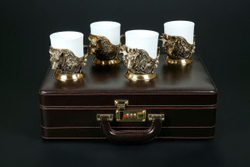Набор чашек для кофе "Трофейный" 4 шт. в подарочном кейсе с художественным оформлением