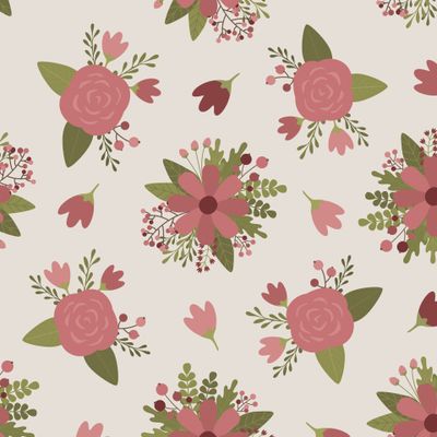 Стилизованные букеты цветов на светлом фоне