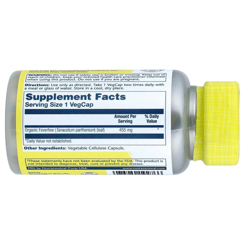 Solaray, пижма, 455 мг, 100 капсул VegCaps