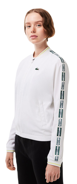 Женская теннисная куртка Lacoste Recycled Fiber Stretch Tennis - white