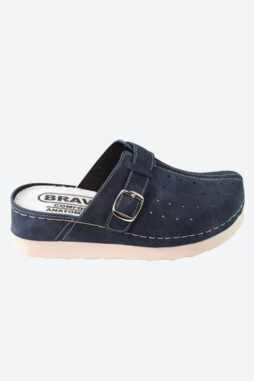 701 | "Aleksandra" | Темно-синие женские медицинские сабо с закрытым носом