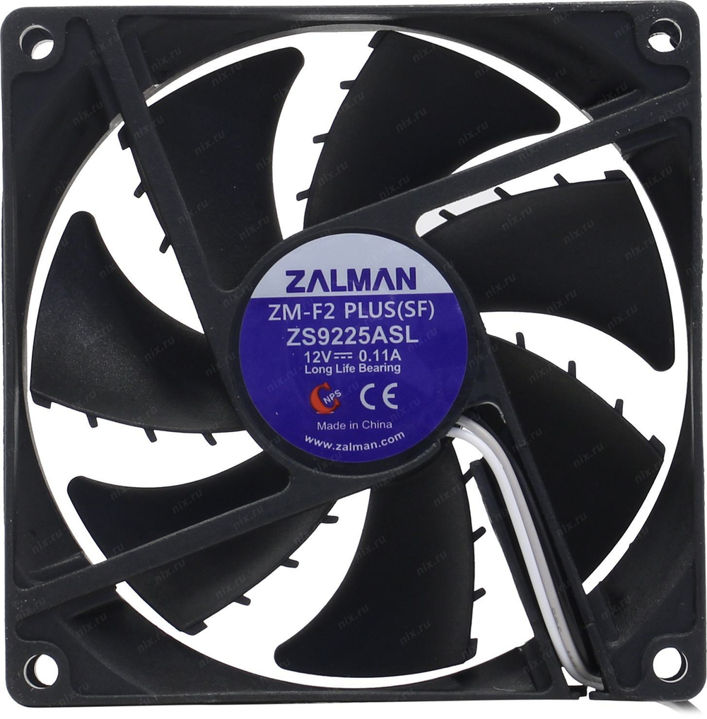 ZALMAN &lt;ZM-F2 Plus SF&gt; Fan for m/tower (3пин,  92x92x25mm, 20-23дБ,  1500об/мин)