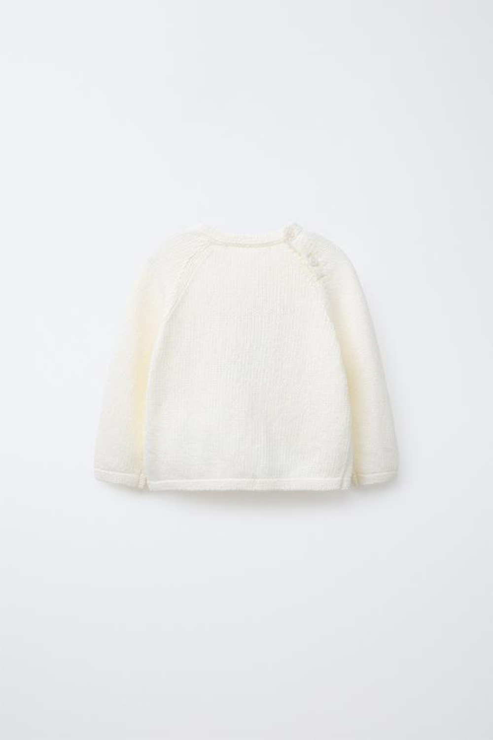 ZARA ТРИКОТАЖНЫЙ ДЖЕМПЕР С ВЫШИТОЙ НАДПИСЬЮ, ЭКРЮ