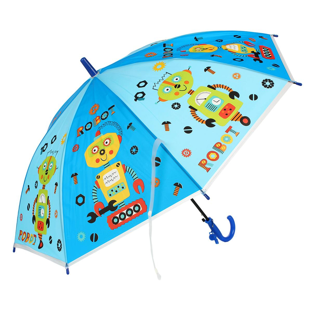 Зонт Роботы сиреневый, д-50 см, длина 62 см, с-30186