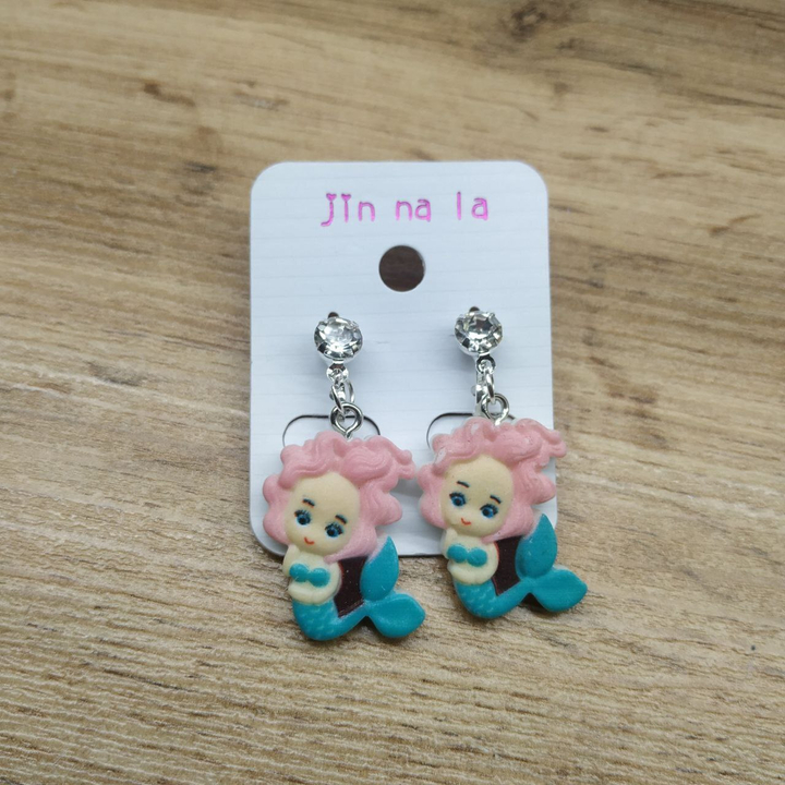 Клипсы Princess №2 Ариэль кристалл металл серебристый