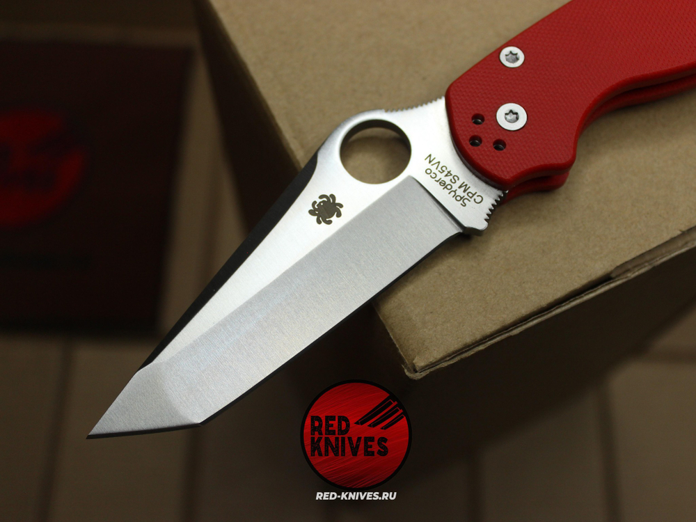 Нож Spyderco Paramilitary 2 Tanto G10 - красная рукоять, клинок сатин RK/472