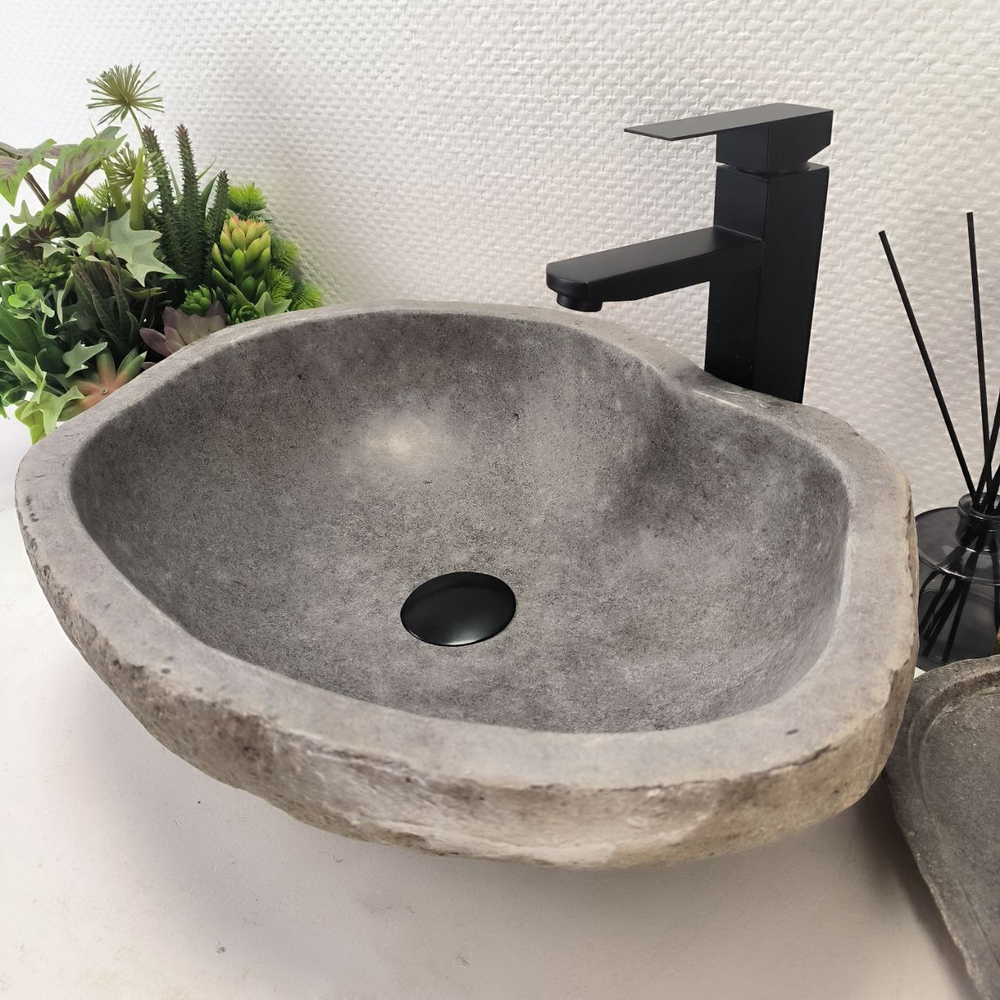 Каменная раковина из речного камня RS-63653 (49*38*15) 0122