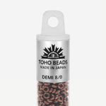 Японский бисер TOHO Demi 8/0 (№222), металлизированный, непрозрачный глянцевый