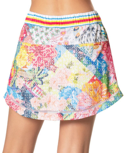 Теннисная юбка Lucky in Love Novelty Print High Waist Flower On Skirt - разноцветный