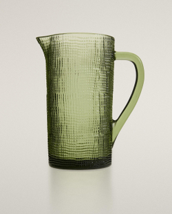 Zara Home кувшин из стекла, цвет зелёный, 20 см