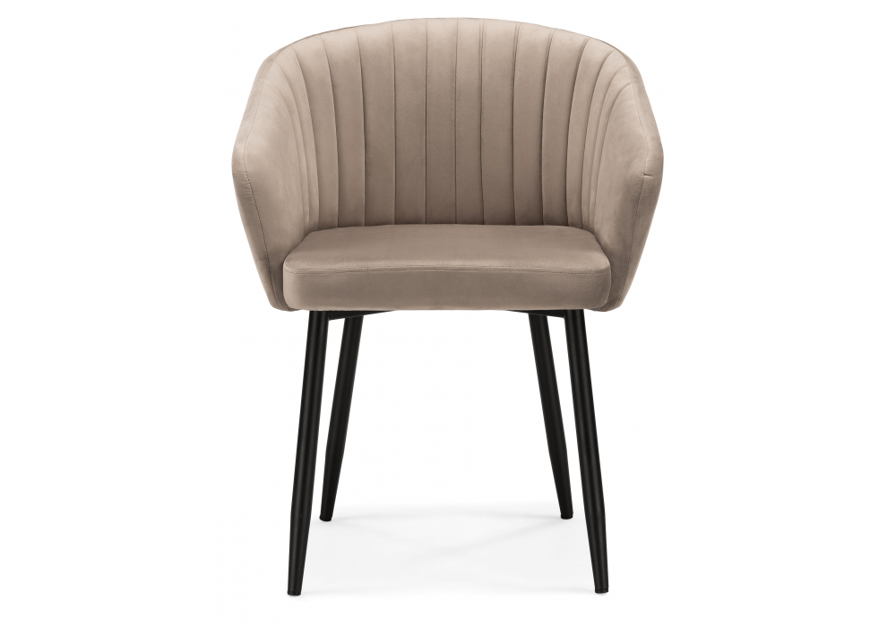 Стул на металлокаркасе Woodville Корсо бежевое, черное, ножки черные