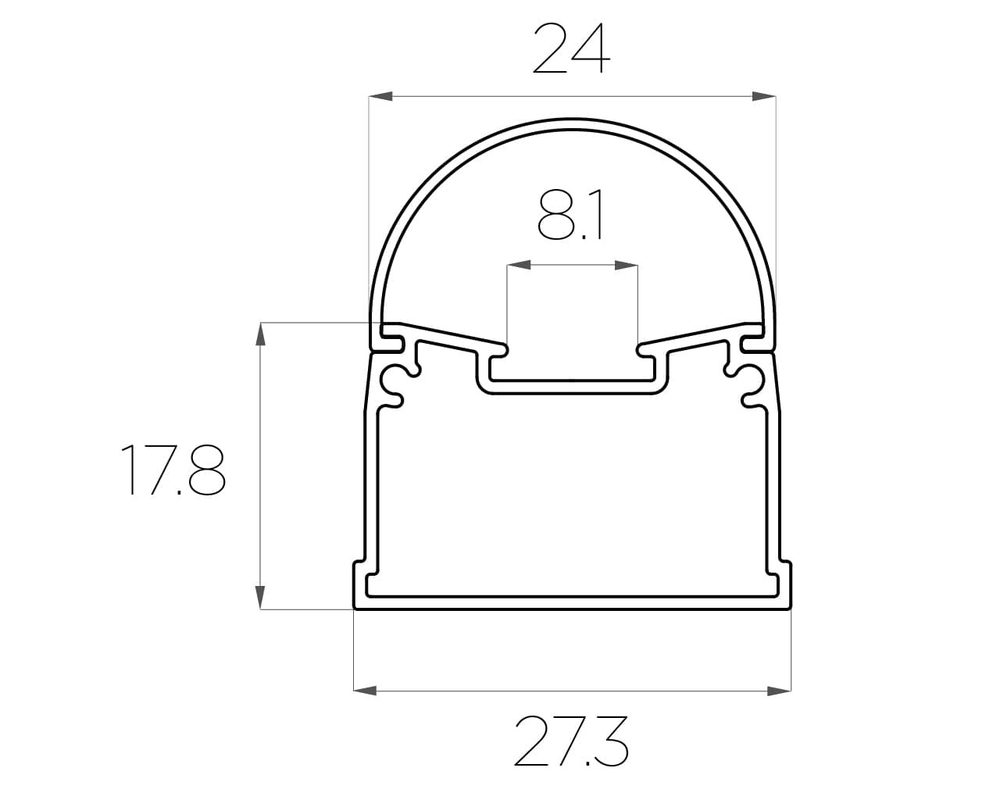Профиль накладной алюминиевый LC-LP-1827-2 Anod
