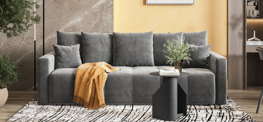 Диван Босс Тренд Велюр Монолит серый