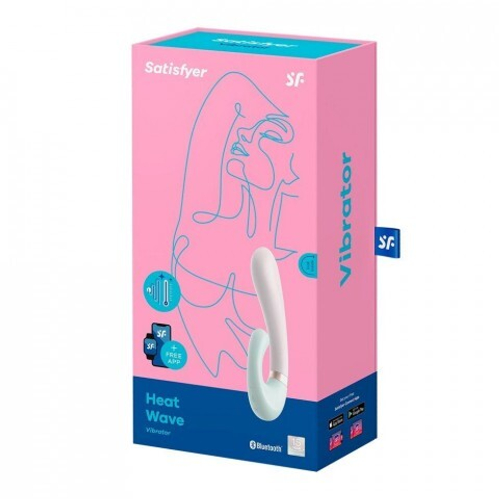 Смарт вибратор кролик с подогревом Satisfyer Heat Wave Connect App, мятный