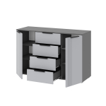 мс для спальни Альмерия КМ-1300 Серый графит / Бархат серый