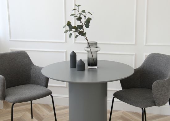 Стол обеденный Type D 90 см основание D 39 см (серый)