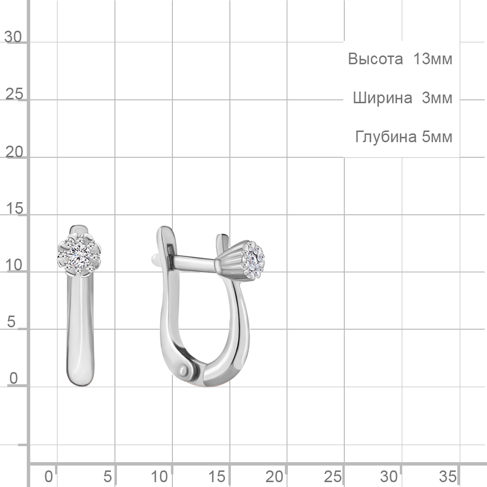 941833 Серьги из Золота с бриллиантами из коллекции "Elegance"