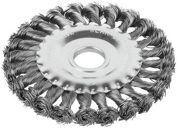 Щетка для УШМ, посадка 22,2 мм, тип "Плоская", крученая проволока 0,5 мм, 125 мм, блистер, CUTOP Profi