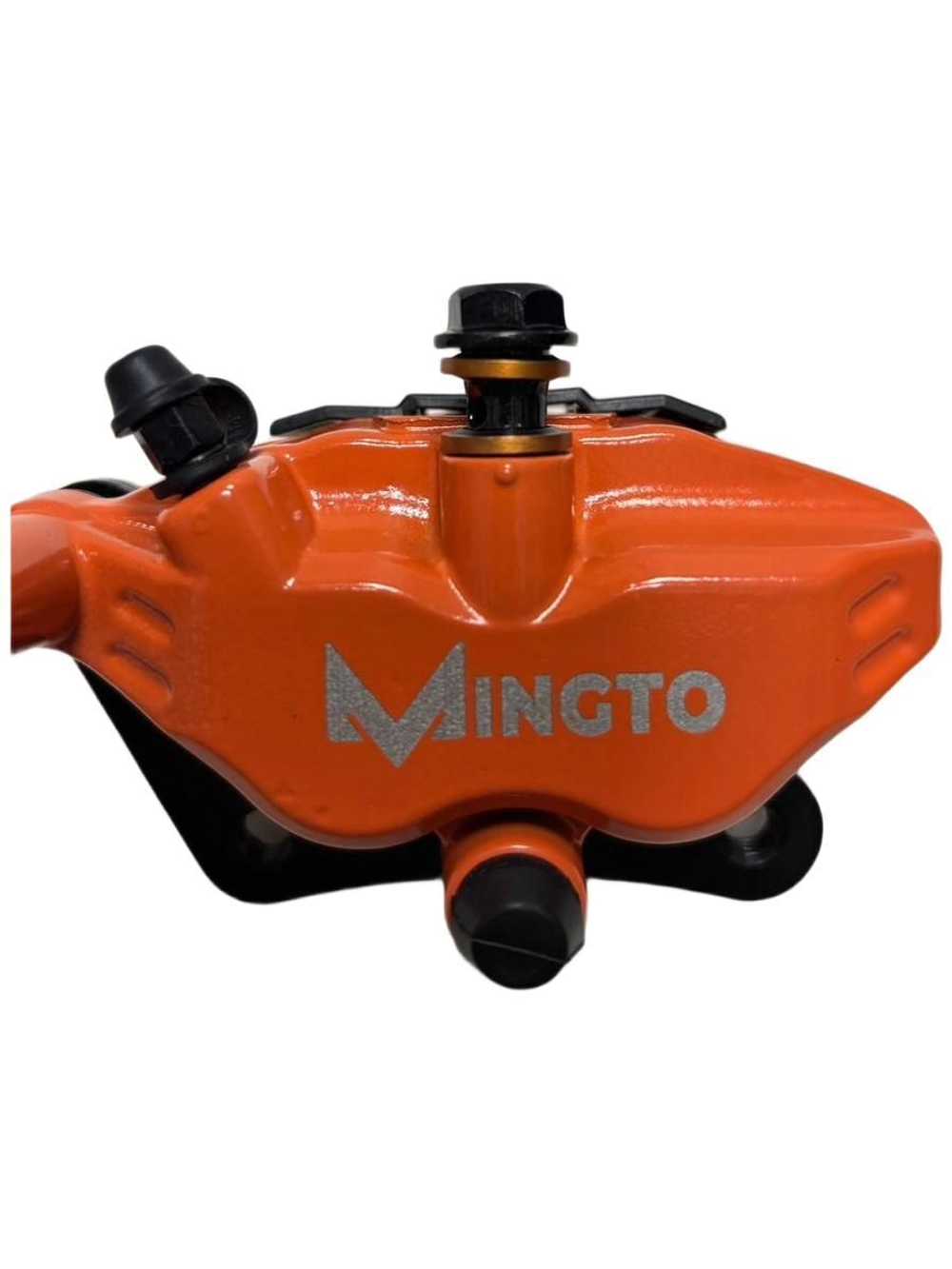 Суппорт тормозной калипер 2 поршня, 1 болт М10 оранжевый гидравлический для электровелосипеда