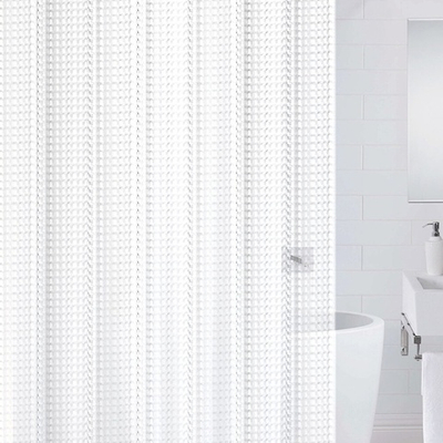Штора для ванной 3D белый 180*180см, EVA