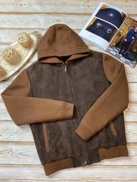 Замшевый бомбер Loro Piana на меху с кашемировыми рукавами