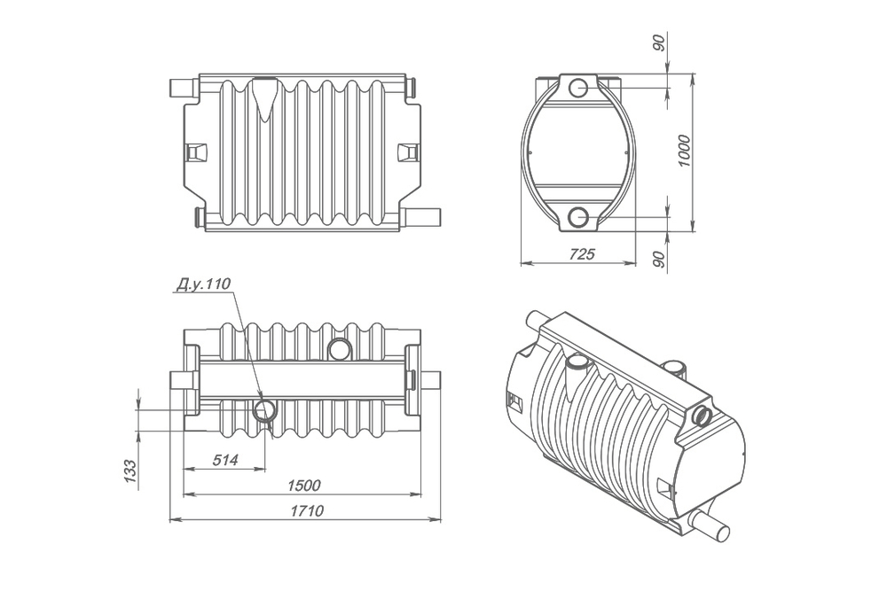 Блок биофильтра "Rostok" ЭкоПром(150x75x100см;) - арт.555801