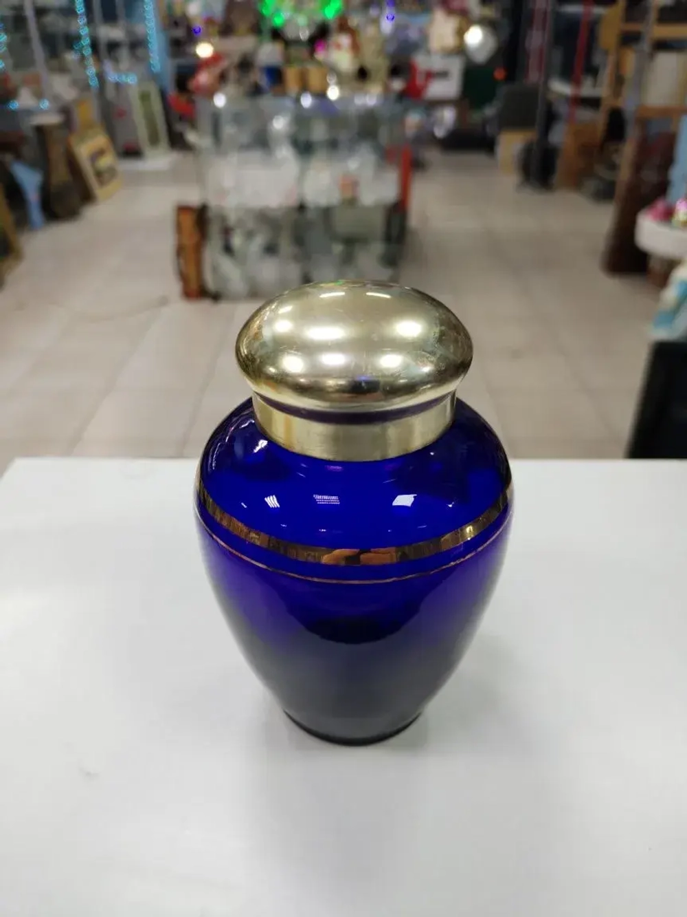 Чайница "Поэзия"стекло. кобальт. золочение..СССР.1960Г.