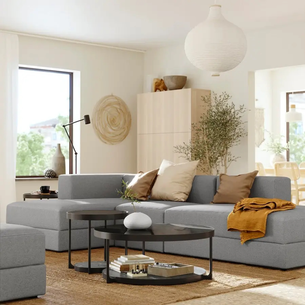 Угловой диван - IKEA JÄTTEBO/JATTEBO/ЯТТЕБО ИКЕА, 71х160х324 см, серый