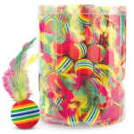 Игрушка для кошек "Мяч с пером", d35мм (туба 120шт.), Triol