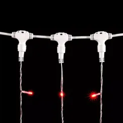 Светодиодный занавес 2*3 м., 600 красных LED ламп, мерцание, прозрачный провод ПВХ, LTC (PCL602BLW-10-2R)