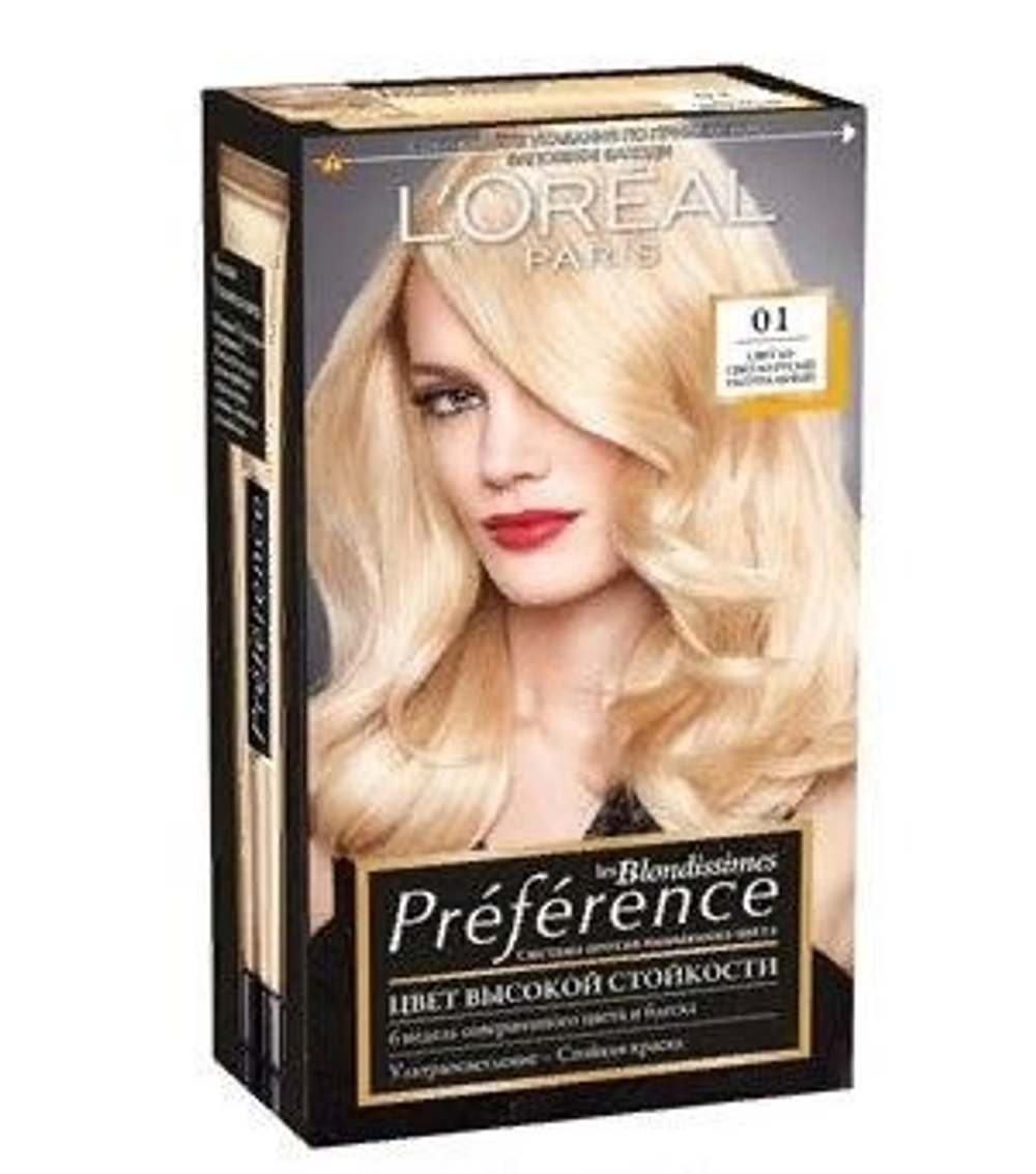L'Oreal Paris Краска для волос Preference les Blondissimes, тон №01, Светло-светло-русый натуральный, 40мл
