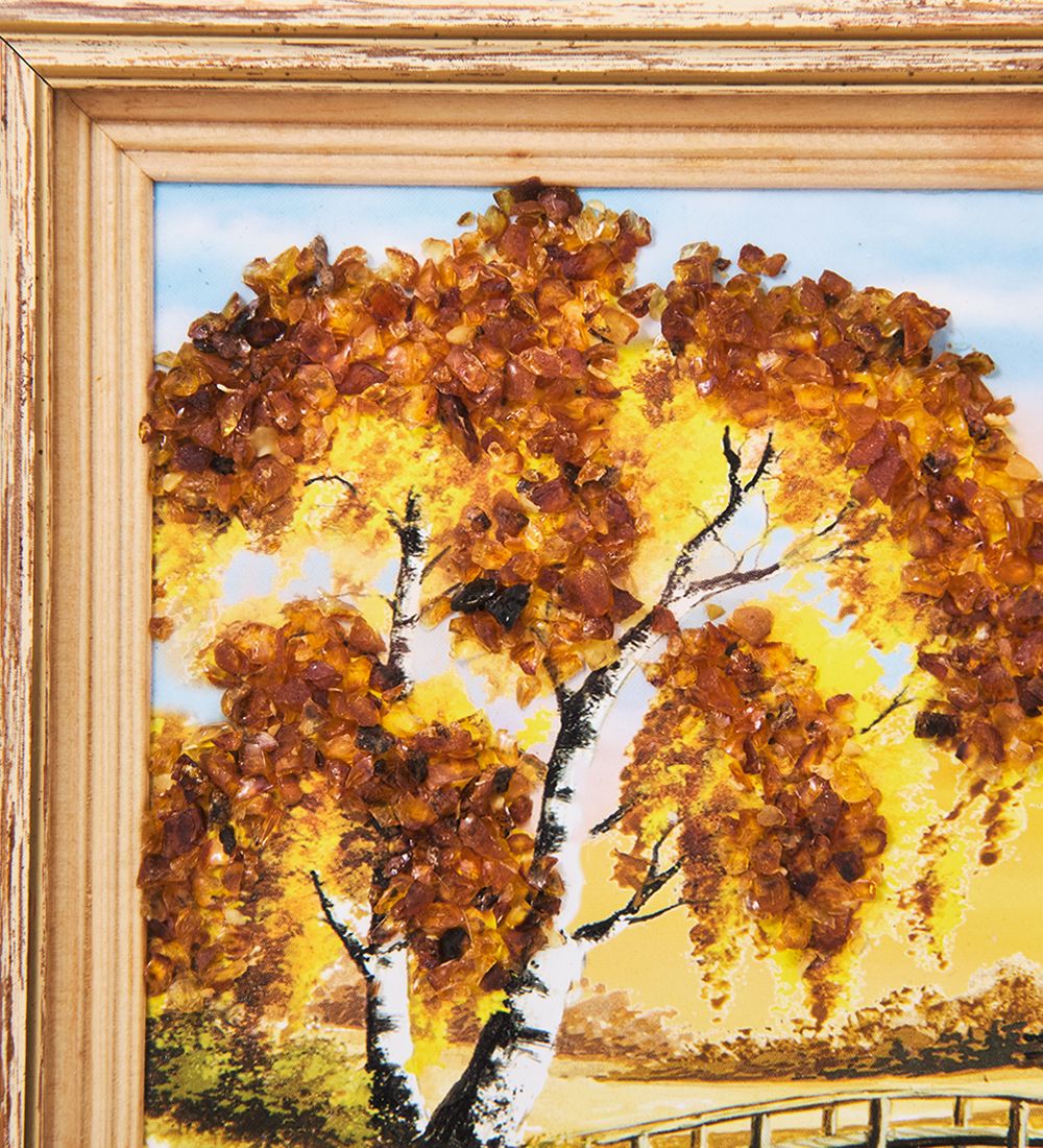 AMB-03/40 Картина «Красота природы» (с янтарной крошкой) H-32см