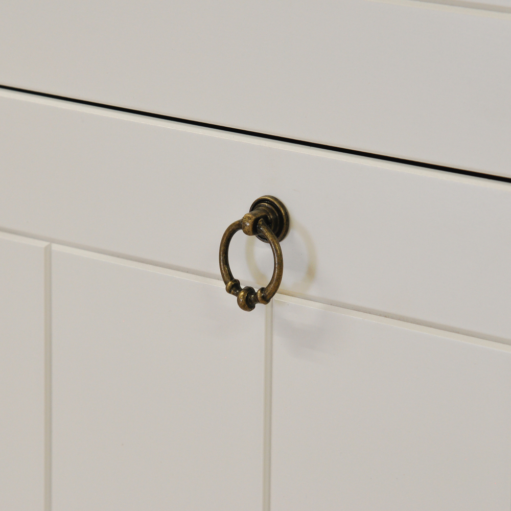 Обувница для прихожей Индра, закрытая, высокая из МДФ, белый