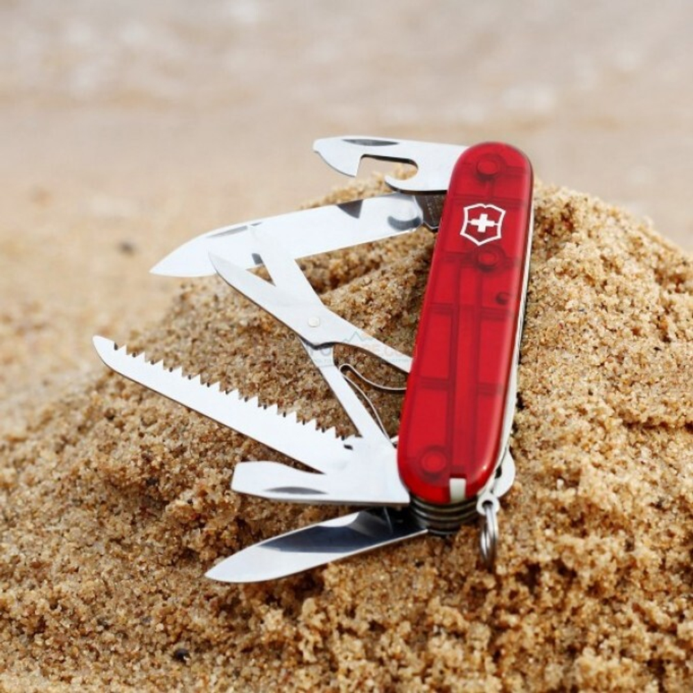 Нож Victorinox Climber, 91 мм, 14 функций, полупрозрачный красный
