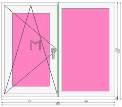 Пластиковое окно 1000 х 1200 ТермА Эко + Москитная сетка