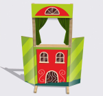 Ширма для кукольного театра, трансформируемая напольная из фанеры, 1420х1100 мм