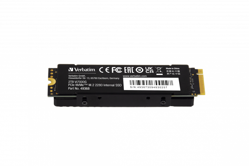 Внутренний накопитель Verbatim VI7000G SSD PCIe NVMe 2TB, R/W 7000/6500 МБ/с