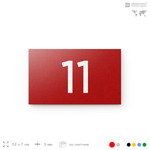 Табличка с номером 11 на дверь квартиры, для офиса, кабинета, аудитории, склада, красная 120х70 мм, Айдентика Технолоджи