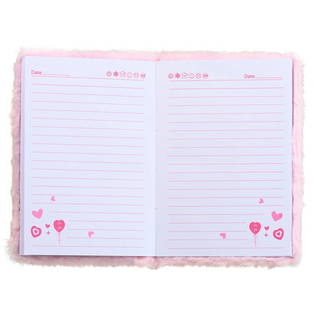 Блокнот детский Basir, формат А5, серия "Лисичка", переплет с мехом, 21.5*15.5 см, 80 листов, ассорти