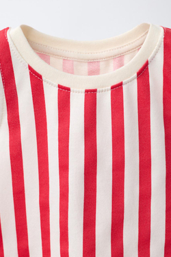 ZARA ФУТБОЛКА В ПОЛОСКУ С БАНТАМИ, БЕЛЫЙ/КРАСНЫЙ