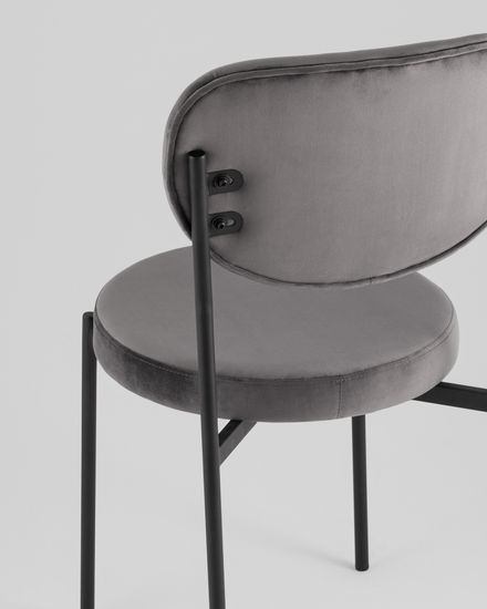 Стул обеденный Барбара велюр серый