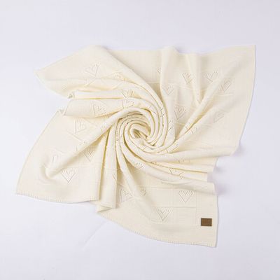 Knitted cotton blanket 0-3 months - Heavy Cream