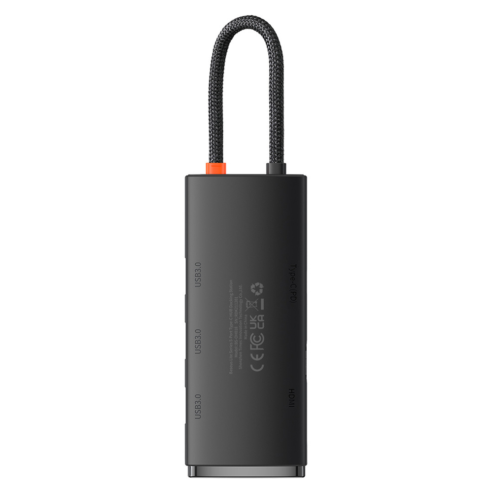USB Хаб Baseus Lite 5in1 Type-C HUB (Type-C to HDMI+3xUSB3.0+PD) - Black