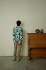 Куртка Soeurs с Желто-Синим Узором / Yellow Blue Pattern синяя