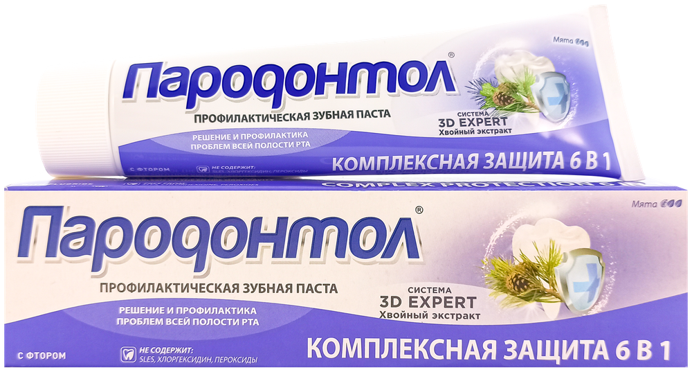Зубная паста с фтором 124 гр Пародонтол Комплексная защита