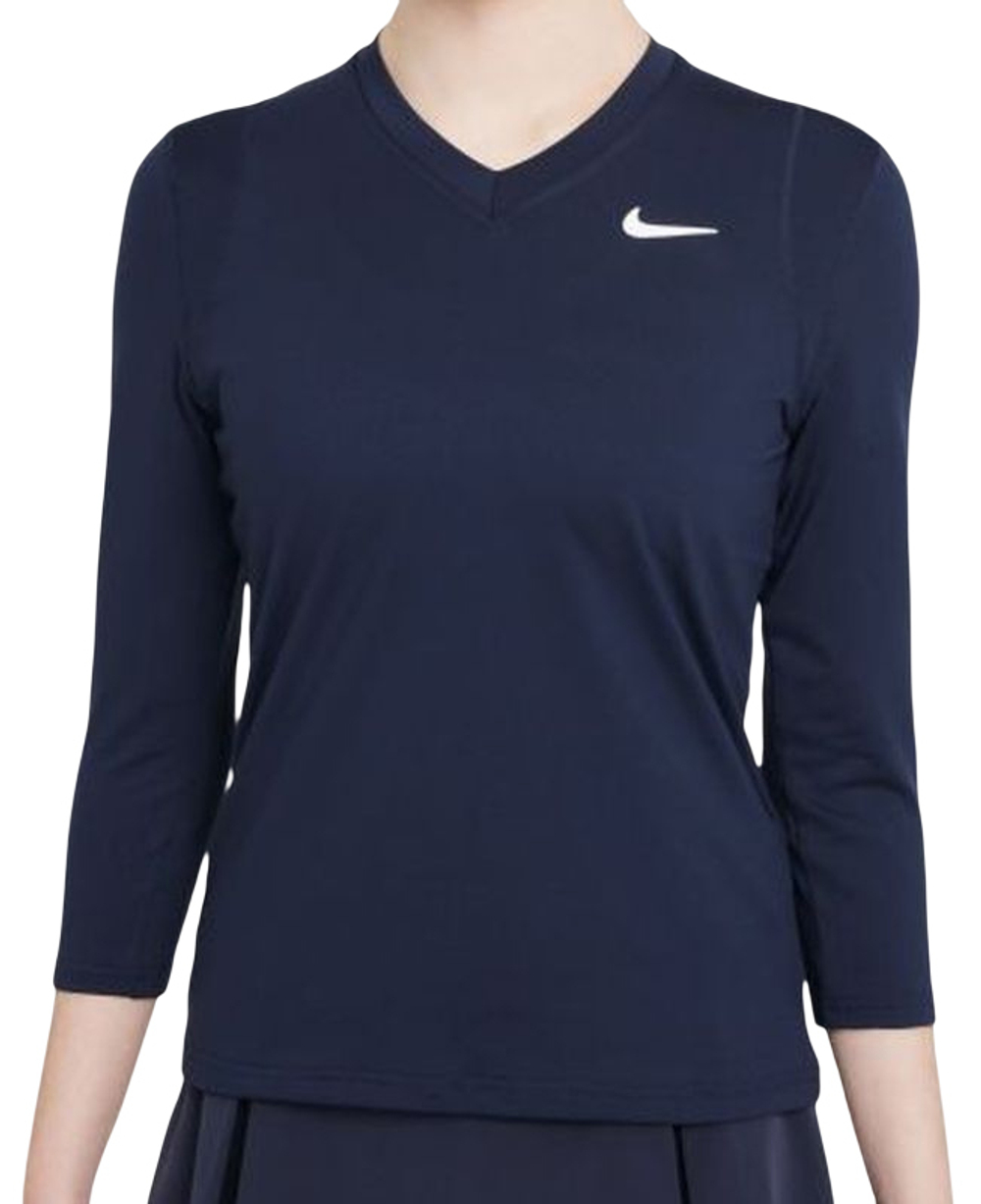 Женская теннисная футболка (dł. Рукава) Nike Court Victory Dri-Fit Top 3/4 Sleeve W - obsidian/white