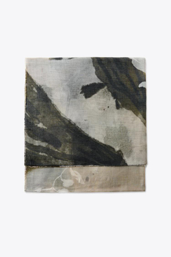 ZARA ПЛАТОК С ЦВЕТОЧНЫМ ПРИНТОМ, СЕРО-КОРИЧНЕВЫЙ