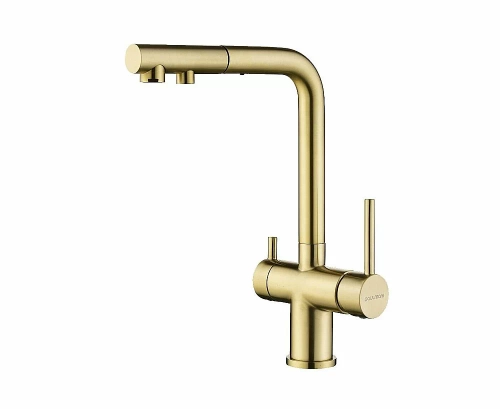 Смеситель для кухни Paulmark Serpentine Se213222-LG светлое золото