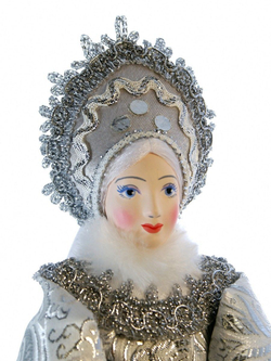 Фарфоровая кукла коллекционная Снегурочка с муфтой. Новогодняя игрушка под ёлку ручной работы