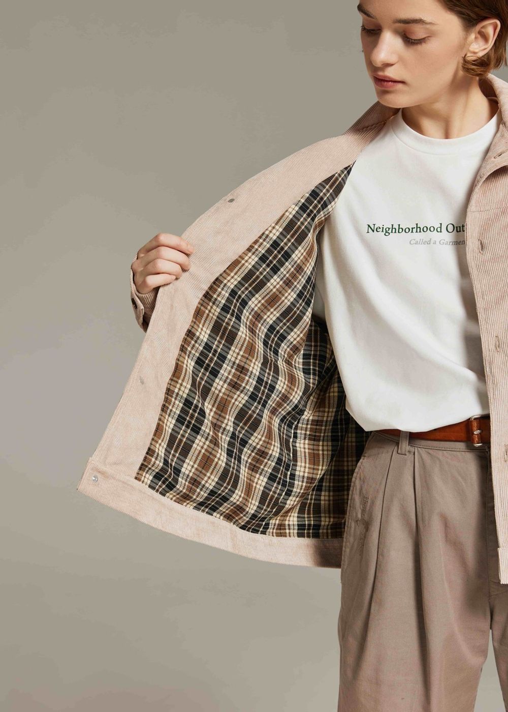 Куртка Called a Garment Corduroy work Светло-бежевая